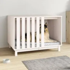 vidaXL Hundehütte 100 x 70 x 72 cm Holz Weiß