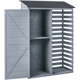 Beliani Gerätehaus 1,30 x 0,57 m Grau
