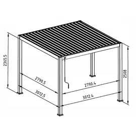MIRADOR Pergola 3 x 3 m Grau