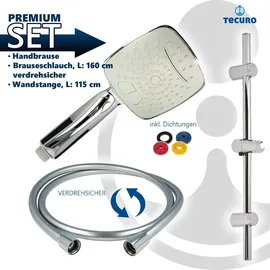 tecuro ew-120Q Brauseset mit 2 Funktionen Chrom 160 cm
