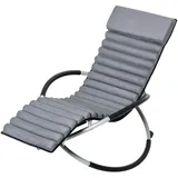 Outsunny Schaukelstuhl Schwarz, Metall 74x86x145 cm - grau