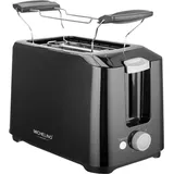 Michelino 2 Scheiben Toaster mit Brötchenaufsatz Schwarz