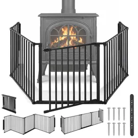 Tectake Kaminschutzgitter Agni schwarz