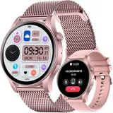 GedFong Smartwatch für Damen, 1,43 Zoll Smartwatch mit Whatsapp-Anrufen, digitale Uhr SpO2/Schlafmonitor, wasserdicht IP67, 107+ Sportmodi, Herzfrequenz für Android iOS