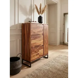 KADIMA DESIGN Sheesham Schuhschrank 88x40x120 cm braun