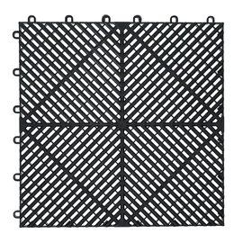 BGS Kunststoff-Fliesen-Satz Schwarz 40 x 40 cm 10 St.