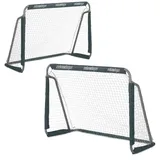 Relaxdays Graue Fußballtore im 2er Set Weiß,Grau