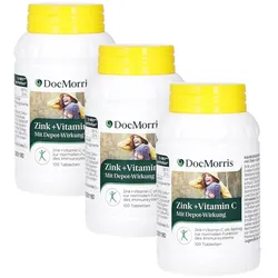 DocMorris Zink + Vitamin C Trio - Unterstützung für Immunsystem, 3X100 St