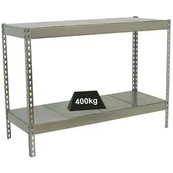 Proregal Schwerlastregal MINI METAL YETI TWO | HxBxT 90x120x60cm | Fachlast 400kg | Verzinkt