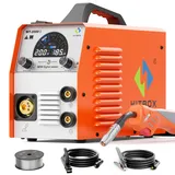 HITBOX Schweißgerät Fülldraht Ohne Gas 200A 230V – 4-in-1 MIG Schweißgerät IGBT Inverter Gas/Gaslos MIG/MAG, Fülldraht, MMA, Lift TIG, Multi-Prozess Synergisch (MT2000II)