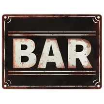 speecheese Bar Metallschild in 15x20 cm in Rostoptik cooles Metallschild in 15x20 cm als Dekoration mit passendem Schriftzug für die Bar um das Ambiente zu verschönern
