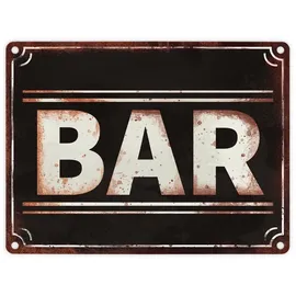 speecheese Bar Metallschild in 15x20 cm in Rostoptik cooles Metallschild in 15x20 cm als Dekoration mit passendem Schriftzug für die Bar um das Ambiente zu verschönern