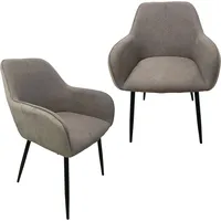 Hti-Living Stuhl Albany Soft Hellbraun 2er-Set