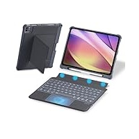 HUOBAO iPad Pro 11 Zoll Hülle mit Tastatur (1./2./3./4.), abnehmbare iPad Air 5./4. Generation Hülle mit Tastatur, 7-farbige iPad-Tastatur mit Hintergrundbeleuchtung, Trackpad und Stifthalter, QWERTY