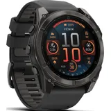 Garmin fenix® 8 fenix 8x - 51 mm AMOLED Sapphire Schwarz/Carbongrau Titan DLC mit QuickFit-Silikon-Armband 26 mm" 010-02905-21" - digital,touchscreen,variabel,schwarz - 51mm