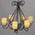 Ambiente Haus Kerzenständer Kronleuchter mit 6 Tellern Eisen Grau