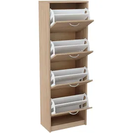 home collective Schuhschrank 50 x 152 x 28 cm mit 4 Schubladen / beige