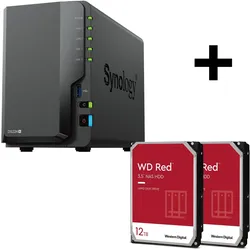 Synology DiskStation DS224+ 2 Einschübe NAS-Server Leergehäuse + 24TB WD RED Plus