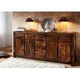 MASSIVMOEBEL24.DE Sideboard Sheesham 200x45x90 Life Honey lackiert Metro Life #134