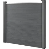 [neu.holz] Lamellenzaun 162 x 165 cm Grau/WPC
