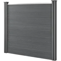 [neu.holz] Lamellenzaun 162 x 165 cm Grau/WPC