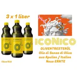 ICONICO 3L Olio di Sansa di Oliva/Olivenöl zum Kochen/Braten - Apulien 3x1 L
