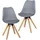 FineBuy Nina Kunstleder grau 2er Set