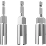 3 Stück 1/4 Zoll Sechskantschaft, Power Flügelmutter-Schraubendreher-Set, Schlitz-Flügelmuttern, Bohrer-Bit-Steckschlüssel-Werkzeug-Set, Bohrer für Panelmuttern, Schrauben, Augen-C-Haken-Schraube