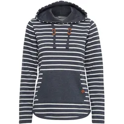 Kapuzenpullover OXMO "Hoodie OXCarina", Damen, Gr. S, blau (marineblaus), Obermaterial: 65% Polyester PES. 35% Baumwolle CO., Sweatshirts Kapuzenpullover