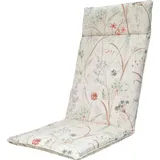 Natura Punto, Sitzkissen, 2er-Set Hochlehner-Auflage, Gartenstuhlkissen wasserabweisend, Blumenmuster weiss 120x50cm (120 x 50 cm)