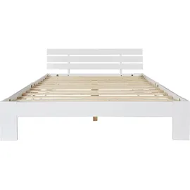 ULIFE Massivholz-Doppelbett 140 x 200 cm Weiß