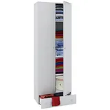 MID.YOU Mehrzweckschrank, Weiß, Kunststoff, 4 Fächer, 1 Schubladen, 70x198x39 cm, erweiterbar, stehend, Waschküche, Mehrzweckschränke