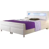 Inter Handels Boxspringbett Monaco 180x200 cm Kunstleder Weiss