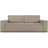 Konsimo Napi Sofa 3 Sitzer, mit Schlaffunktion, in Pet Friendly Cord-Stoff, Beige, - Konsimo®