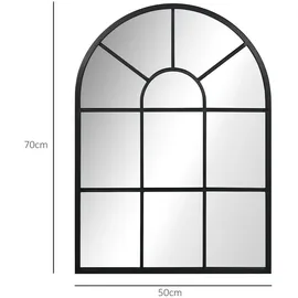 Homcom Wandspiegel 70 x 50 cm Spiegel mit Metallrahmen Dekorativer Hängespiegel Flurspiegel für Schlafzimmer Wohnzimmmer, Schwarz Metall, 2x50x70 Wandspiegel