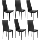 6er Esszimmerstühle Set 6tlg Küchenstuhl Stuhl Stühle Horizontale Linie Schwarz