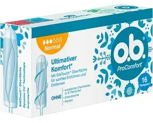 o.b. Tampons ProComfort Normal Größe normal für mittlere/stärkere Periode, 16 St.