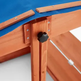 Home Deluxe Holzsandkasten Buddelkiste mit Dach Blau