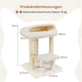 Goplus Kratzbaum klein 61 cm weiß