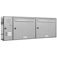 AL Briefkastensysteme Edelstahl Briefkastenanlage inkl. Zeitungsfach