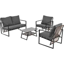 stilvora Gartenlounge Set 4-tlg. Schwarz