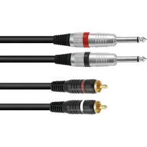 Omnitronic Adapterkabel 2xKlinke/2xCinch 6 m Schwarz