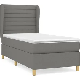 vidaXL Boxspringbett 100 x 200 cm Dunkelgrau