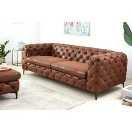 Riess-Ambiente Chesterfield Sofa Mikrofaser 3-Sitzer Braun