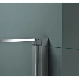 mai & mai Rav36-Plus Duschkabine mit Drehtür 100 x 195 cm Silber Klarglas inkl. Duschtasse
