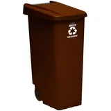 Wellhome recyceln 110 Liter, mit Deckel geschlossen, ideal zum Recycling von organischen Abfällen, mit Rädern
