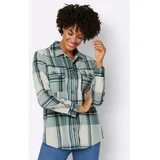 Witt Weiden Fleecejacke in champagner-jade-kariert | Gr.: 54