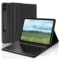 FOGARI Tastatur Samsung Galaxy Tab S8 Plus – Tastaturhülle für Samsung Galaxy Tab S7 FE, Tastatur für Samsung Galaxy Tab S8+/S7 FE/S7+ 12,4 Zoll, abnehmbar, Bluetooth, Französisch, AZERTY-Tastatur,