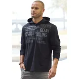 John Devin Kapuzenshirt JOHN DEVIN, Herren, Gr. S, schwarz (schwarz beruckt), Slub, Obermaterial: 100% Baumwolle, bedruckt, regular fit, Rundhals, abgesteppte Kante, Shirts Kapuzenshirt, Langarmshirt bedruckt mit Kapuze aus strukturierter Baumwoll-Qualität