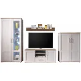 Die Möbelfundgrube Wohnwand San Remo Eiche / 329 cm - ROMANCE